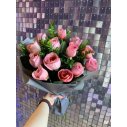БУКЕТ ИЗ РОЗ РОЗОВАЯ ВУАЛЬ